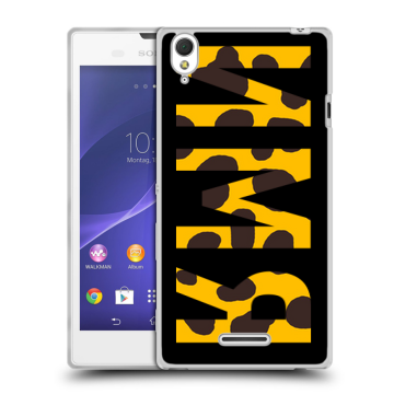 Силиконовый чехол на Sony Xperia T3 с принтом ИМЯ