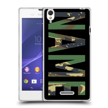 Силиконовый чехол на Sony Xperia T3 с принтом NAME