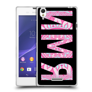 Силиконовый чехол на Sony Xperia T3 с принтом ИМЯ