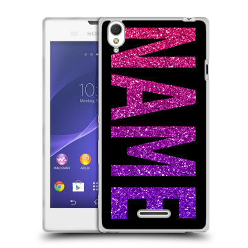 Силиконовый чехол на Sony Xperia T3 с принтом NAME