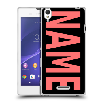 Силиконовый чехол на Sony Xperia T3 с принтом NAME