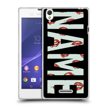 Силиконовый чехол на Sony Xperia T3 с принтом NAME
