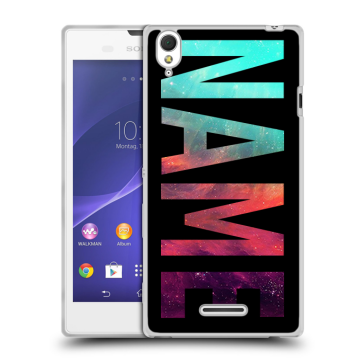 Силиконовый чехол на Sony Xperia T3 с принтом NAME