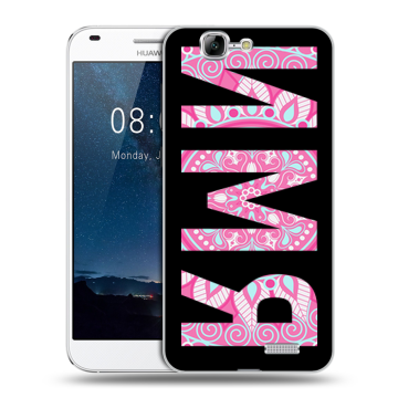 Силиконовый чехол на Huawei Ascend G7 с принтом ИМЯ
