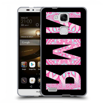 Пластиковый чехол на Huawei Ascend Mate 7 с принтом ИМЯ