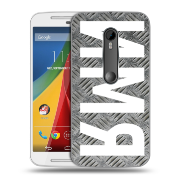 Силиконовый чехол на Motorola Moto G с принтом ИМЯ