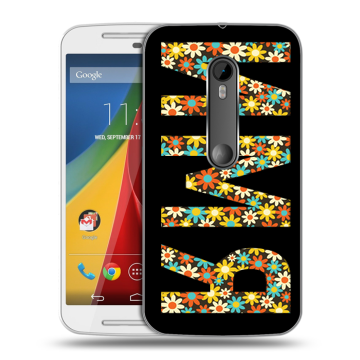 Силиконовый чехол на Motorola Moto G с принтом ИМЯ