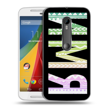 Силиконовый чехол на Motorola Moto G с принтом ИМЯ