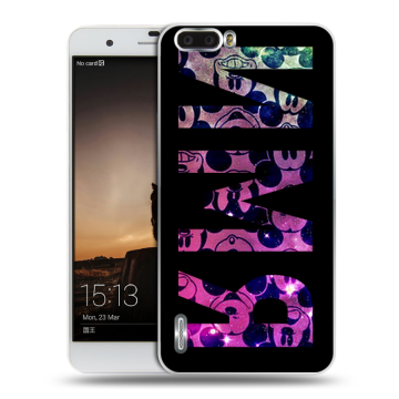 Силиконовый чехол на Huawei Honor 6 Plus с принтом ИМЯ