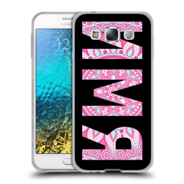 Силиконовый чехол на Samsung Galaxy E5 с принтом ИМЯ