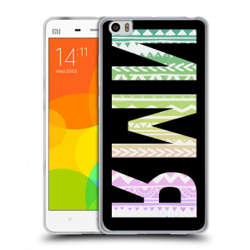 Силиконовый чехол на Xiaomi Mi Note с принтом ИМЯ