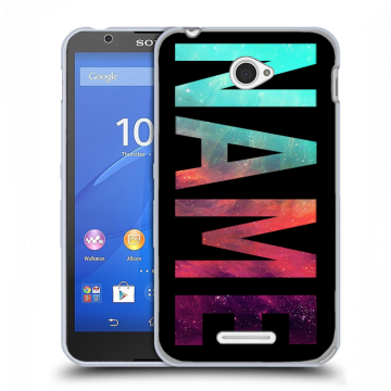 Пластиковый чехол на Sony Xperia E4 с принтом NAME