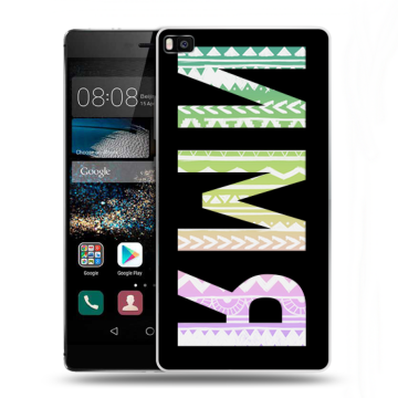 Пластиковый чехол на Huawei P8 с принтом ИМЯ