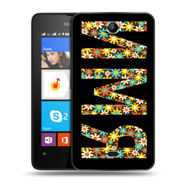 Силиконовый чехол на Microsoft Lumia 430 Dual SIM с принтом ИМЯ