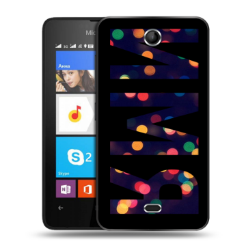 Силиконовый чехол на Microsoft Lumia 430 Dual SIM с принтом ИМЯ