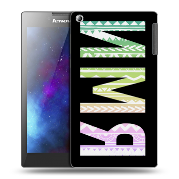 Силиконовый чехол на Lenovo Tab 2 A7-30 с принтом ИМЯ
