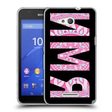 Силиконовый чехол на Sony Xperia E4g с принтом ИМЯ