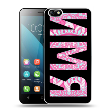 Силиконовый чехол на Huawei Honor 4X с принтом ИМЯ