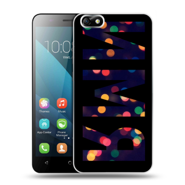 Силиконовый чехол на Huawei Honor 4X с принтом ИМЯ