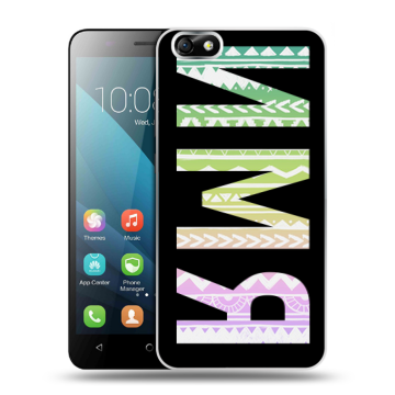 Силиконовый чехол на Huawei Honor 4X с принтом ИМЯ