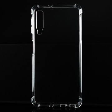 Силиконовый глянцевый транспарентный чехол с усиленными углами для Samsung Galaxy A7 (2018)