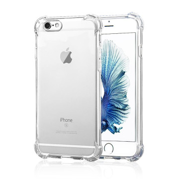 Силиконовый глянцевый транспарентный чехол с усиленными углами для Iphone 6/6s
