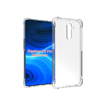 Силиконовый глянцевый транспарентный чехол с усиленными углами для Realme X2 Pro Силиконовый глянцевый транспарентный чехол с усиленными углами для Realme X2 Pro