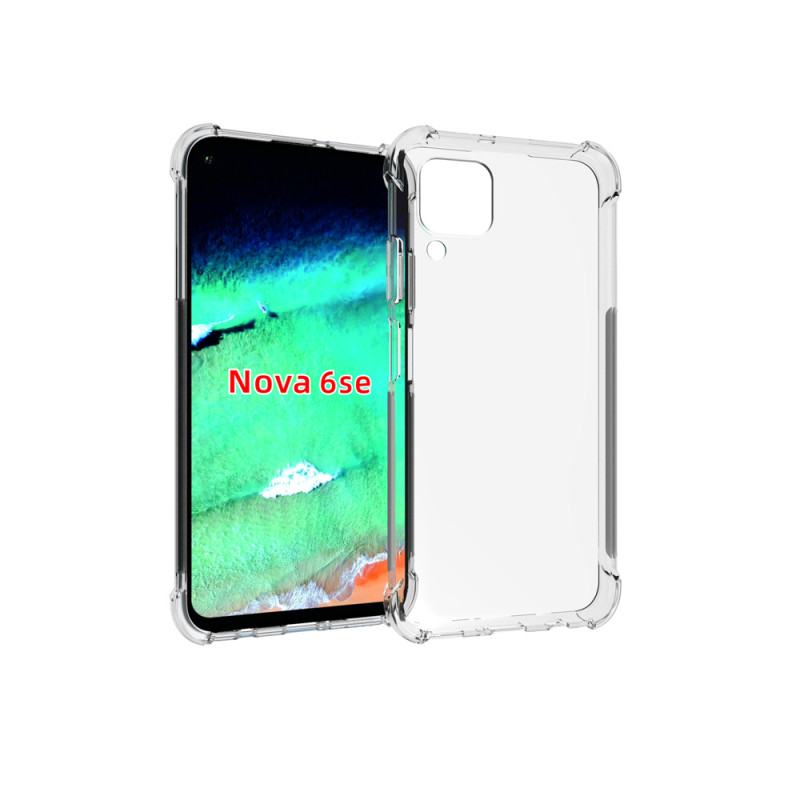 Прозрачный противоударный силиконовый чехол для Huawei P40 Lite с усиленными углами Прозрачный противоударный силиконовый чехол для Huawei P40 Lite с усиленными углами