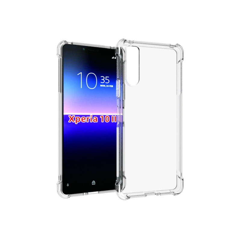 Силиконовый глянцевый транспарентный чехол с усиленными углами для Sony Xperia 10 II Силиконовый глянцевый транспарентный чехол с усиленными углами для Sony Xperia 10 II