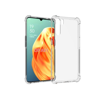 Силиконовый глянцевый транспарентный чехол с усиленными углами для OPPO Reno3/A91 Силиконовый глянцевый транспарентный чехол с усиленными углами для OPPO Reno3/A91