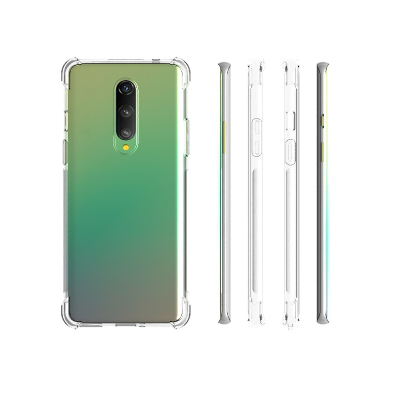 Силиконовый глянцевый транспарентный чехол с усиленными углами для OnePlus 8 Силиконовый глянцевый транспарентный чехол с усиленными углами для OnePlus 8