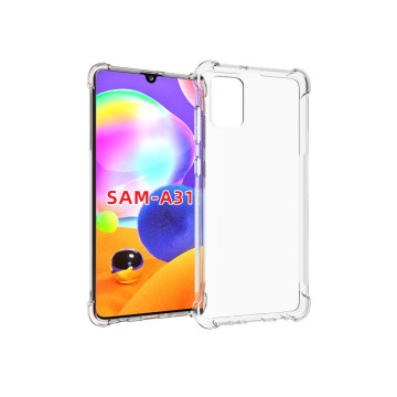Прозрачный противоударный силиконовый чехол для Samsung Galaxy A31 с усиленными углами Прозрачный противоударный силиконовый чехол для Samsung Galaxy A31 с усиленными углами