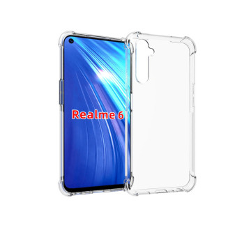 Прозрачный противоударный силиконовый чехол для Realme 6S/6 с усиленными углами Прозрачный противоударный силиконовый чехол для Realme 6S/6 с усиленными углами