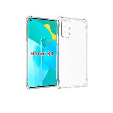Прозрачный противоударный силиконовый чехол для Huawei Honor 30 с усиленными углами Прозрачный противоударный силиконовый чехол для Huawei Honor 30 с усиленными углами