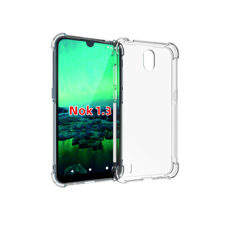 Силиконовый глянцевый транспарентный чехол с усиленными углами для Nokia 1.3 Силиконовый глянцевый транспарентный чехол с усиленными углами для Nokia 1.3