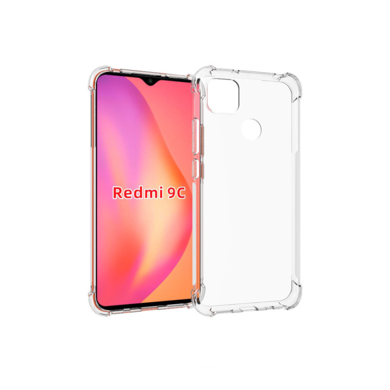 Прозрачный противоударный силиконовый чехол для Xiaomi RedMi 9C с усиленными углами Прозрачный противоударный силиконовый чехол для Xiaomi RedMi 9C с усиленными углами
