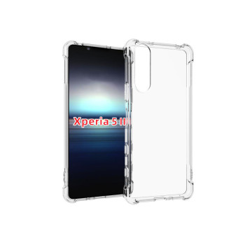 Силиконовый глянцевый транспарентный чехол с усиленными углами для Sony Xperia 5 II Силиконовый глянцевый транспарентный чехол с усиленными углами для Sony Xperia 5 II