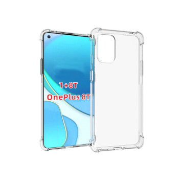 Силиконовый глянцевый транспарентный чехол с усиленными углами для OnePlus 8T Силиконовый глянцевый транспарентный чехол с усиленными углами для OnePlus 8T