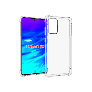Прозрачный противоударный силиконовый чехол для Samsung Galaxy A72 с усиленными углами Прозрачный противоударный силиконовый чехол для Samsung Galaxy A72 с усиленными углами