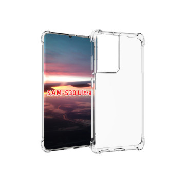 Прозрачный противоударный силиконовый чехол для Samsung Galaxy S21 Ultra с усиленными углами