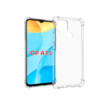 Прозрачный противоударный силиконовый чехол для OPPO A15 с усиленными углами Прозрачный противоударный силиконовый чехол для OPPO A15 с усиленными углами