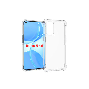 Прозрачный противоударный силиконовый чехол для OPPO Reno5 с усиленными углами Прозрачный противоударный силиконовый чехол для OPPO Reno5 с усиленными углами