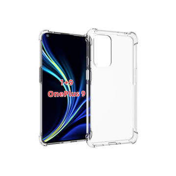 Прозрачный противоударный силиконовый чехол для OnePlus 9 с усиленными углами Прозрачный противоударный силиконовый чехол для OnePlus 9 с усиленными углами