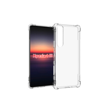 Прозрачный противоударный силиконовый чехол для Sony Xperia 1 III с усиленными углами Прозрачный противоударный силиконовый чехол для Sony Xperia 1 III с усиленными углами