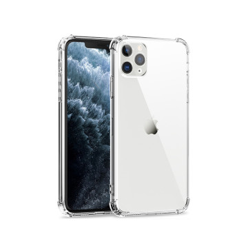 Силиконовый глянцевый транспарентный чехол с усиленными углами для Iphone 11 Pro