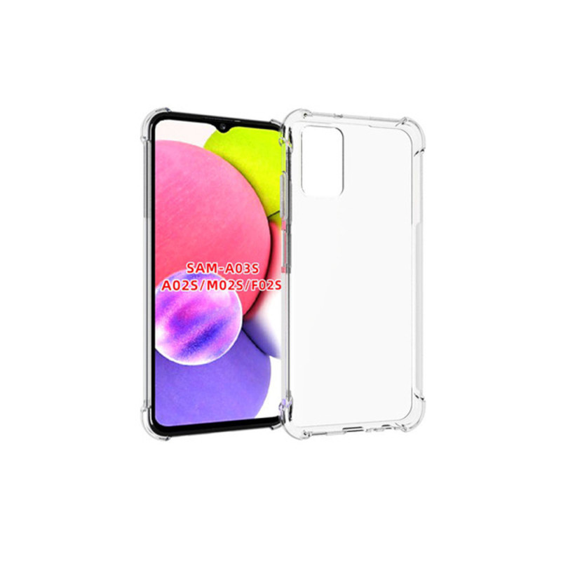 Силиконовый глянцевый транспарентный чехол с усиленными углами для Samsung Galaxy A03s Силиконовый глянцевый транспарентный чехол с усиленными углами для Samsung Galaxy A03s