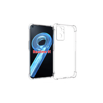 Силиконовый глянцевый транспарентный чехол с усиленными углами для Realme 9i