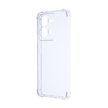 Силиконовый глянцевый транспарентный чехол с усиленными углами для Vivo V25 Силиконовый глянцевый транспарентный чехол с усиленными углами для Vivo V25
