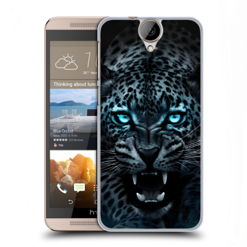 Пластиковый чехол на HTC One E9+ с принтом Темный леопард