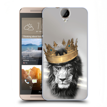 Пластиковый чехол на HTC One E9+ с принтом Лев с короной